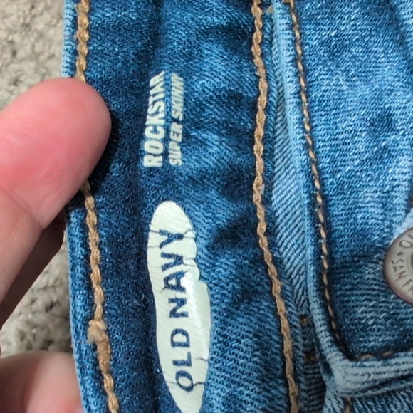 Old Navy Skinny Rockstar Jeans Light Medium Wash Side Stripe Women's 8P Petite - Picture 4 of 10